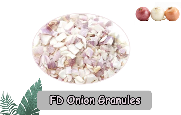 Freeze dried onion granules
