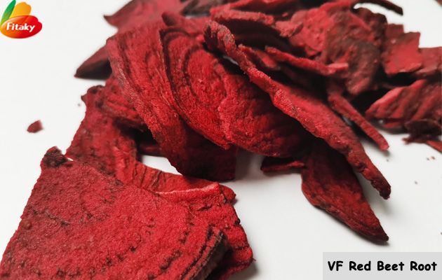 Vacuum fried red beet root