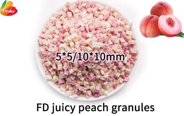 Freeze dried juicy peach granules