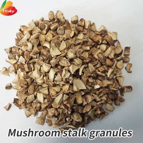 Dried mushroom stalk granules